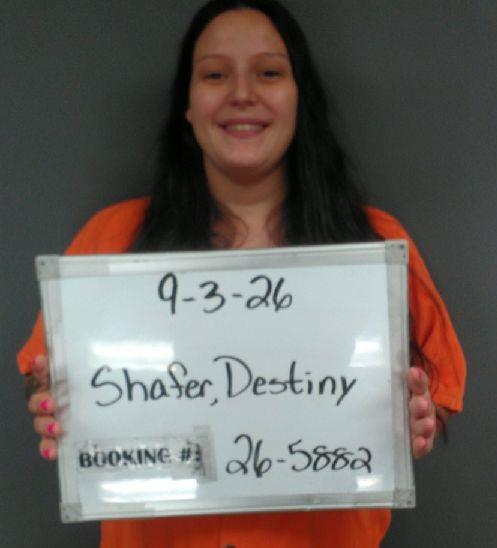 Booking photo of Destiny Shafer