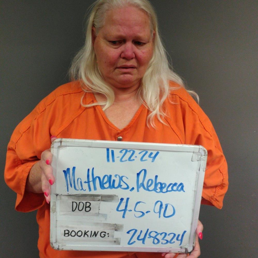 Booking photo of Rebecca Mathews