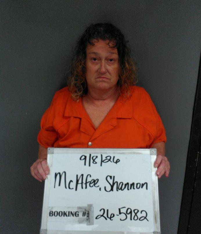 Booking photo of Shannon Mcafee